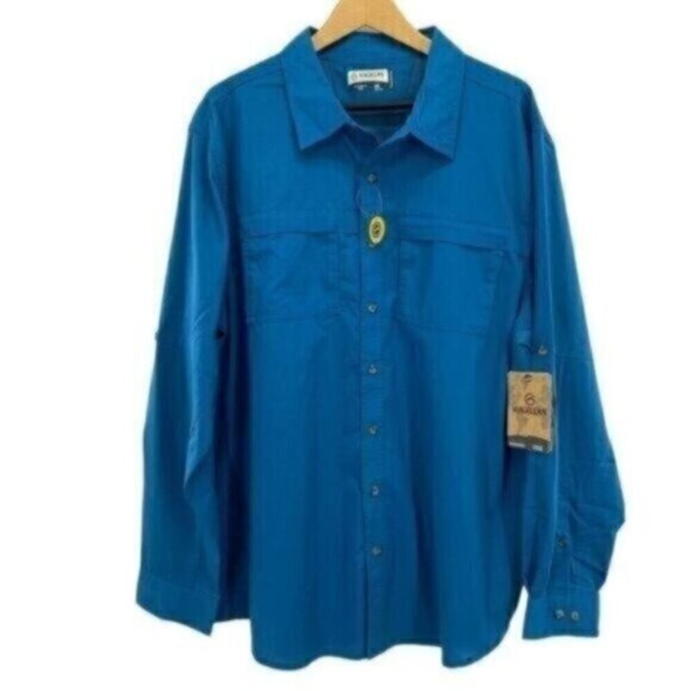Magellan Men’s Adventure Gear Backpacker Trail Long Sleeve Button Down Shirt New